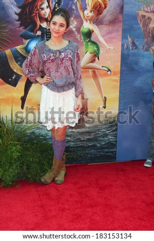 LOS ANGELES - MAR 22:  Rowan Blanchard at the Pirate Fairy Movie Premiere at Walt Disney Studios Lot on March 22, 2014 in Burbank, CA