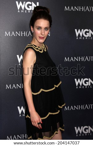LOS ANGELES - JUL 9:  Rachel Brosnahan at the WGN Series Manhattan Photo Op July 2014 TCA at the Beverly Hilton Hotel on July 9, 2014 in Beverly Hills, CA