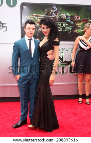 LOS ANGELES - AUG 3:  Noel Fisher, Layla Alizada at the Teenage Mutant Ninja Turtles Premiere at the Village Theater on August 3, 2014 in Westwood, CA