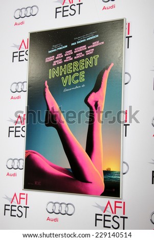 LOS ANGELES - NOV 8:  Inherent Vice Poster at the \
