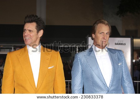 LOS ANGELES - NOV 3:  Jim Carrey, Jeff Daniels at the Dumb and Dumber To Premiere at the Village Theater on November 3, 2014 in Los Angeles, CA
