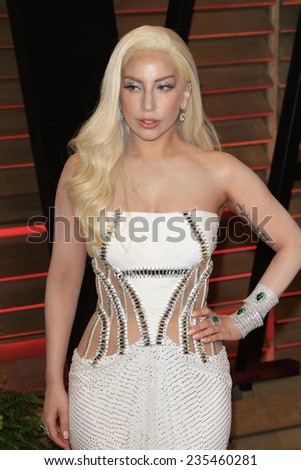 LOS ANGELES - MAR 2:  Lady Gaga at the 2014 Vanity Fair Oscar Party at the Sunset Boulevard on March 2, 2014 in West Hollywood, CA