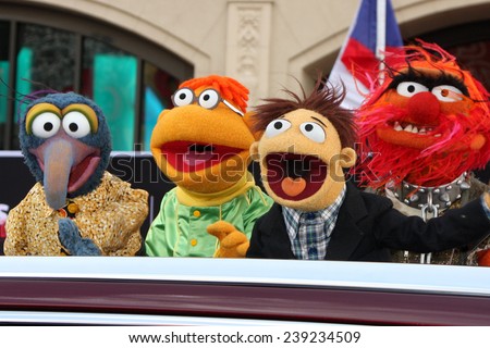 LOS ANGELES - MAR 11:  Sam the Eagle, Fozzie, Walter, Animal at the 