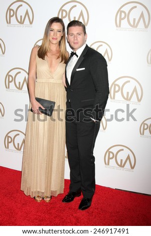 LOS ANGELES - JAN 24:  Charlie Webster, Allen Leech at the Producers Guild of America Awards 2015 at a Century Plaza Hotel on January 24, 2015 in Century City, CA