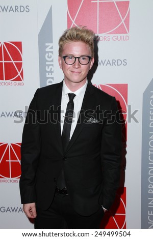 LOS ANGELES - JAN 31:  Tyler Oakley at the 19th Annual Art Directors Guild Excellence in Production Design Awards at a Beverly Hilton Hotel on January 31, 2015 in Beverly Hills, CA