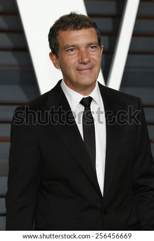 LOS ANGELES - FEB 22:  Antonio Banderas at the Vanity Fair Oscar Party 2015 at the Wallis Annenberg Center for the Performing Arts on February 22, 2015 in Beverly Hills, CA