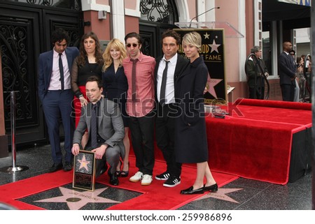 LOS ANGELES - MAR 11:  BIg Bang Theory Cast at the Jim Parsons Hollywood Walk of Fame Ceremony at the Hollywood Boulevard on March 11, 2015 in Los Angeles, CA