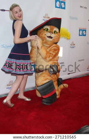 LOS ANGELES - FEB 19:  Joey King, Puss in Boots at the Milk+Bookies Sixth Annual Story Time Celebration at the Toyota Grand Prix Racecourse on April 19, 2015 in Long Beach, CA