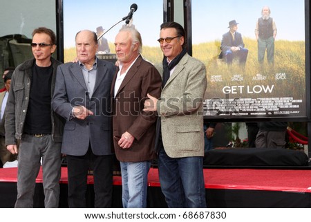 LOS ANGELES - JAN 5:  Billy Bob Thornton, Robert Duvall, James Caan, Andy Garcia at the Robert Duvall Hand and Footprint Ceremony at Grauman\'s Chinese Theater on January 5, 2011 in Los Angeles, CA