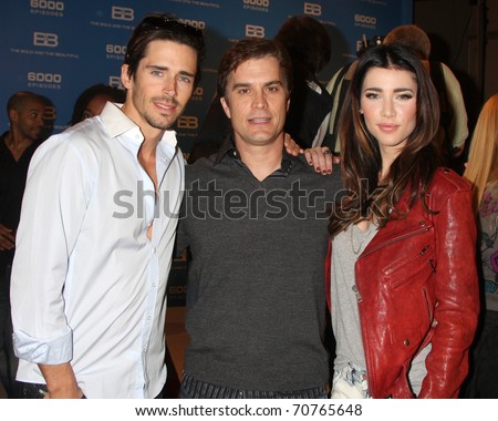 LOS ANGELES - FEB 7:  Brandon Beemer, Rick Hearst, Jacqueline MacInnes Wood at the 6000th Show Celebration at The Bold & The Beautiful at CBS Television City on February 7, 2011 in Los Angeles, CA