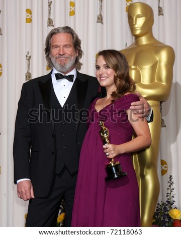 LOS ANGELES - 27: Jeff Bridges, Natalie Portman in the Press Room at the 83rd Academy Awards at Kodak Theater, Hollywood & Highland on February 27, 2011 in Los Angeles, CA