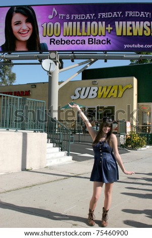 LOS ANGELES - APR 15:  Rebecca Black  at the unveiling of the digital billboard celebrating \