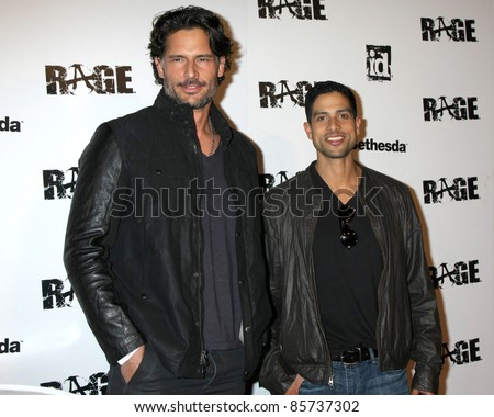 LOS ANGELES - SEPT 30:  Joe Manganiello, Adam Rodriguez arriving at  the RAGE Game Launch at the Chinatown\'s Historical Central Plaza on September 30, 2011 in Los Angeles, CA