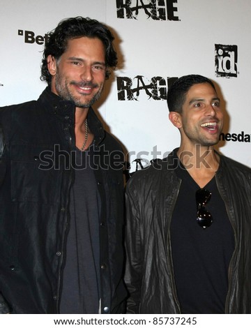 LOS ANGELES - SEPT 30:  Joe Manganiello, Adam Rodriguez arriving at  the RAGE Game Launch at the Chinatown's Historical Central Plaza on September 30, 2011 in Los Angeles, CA