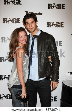 LOS ANGELES - SEPT 30:  Molly Burnett, Casey Deidrick arriving at  the RAGE Game Launch at the Chinatown\'s Historical Central Plaza on September 30, 2011 in Los Angeles, CA