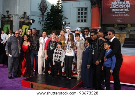 LOS ANGELES - JAN 26:  Guests, Family, Prince, Blanket, Paris Jackson at the Michael Jackson Immortalized  Handprint and Footprint Ceremony at Graumans Chinese Theater on January 26, 2012 in Los Angel