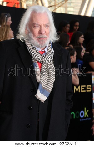 LOS ANGELES - MAR 12:  Donald Sutherland arrives at the \