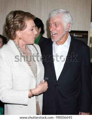 LOS ANGELES - MAR 18:  Julie Andrews, Dick Van Dyke arrives at the Professional Dancer\'s Society Gypsy Awards at the Beverly Hilton Hotel on March 18, 2012 in Los Angeles, CA