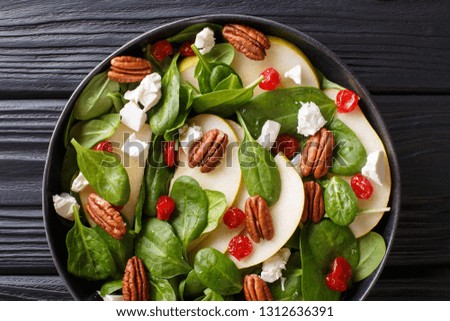 Similar – Image, Stock Photo Served pears with pecan and soy sauce