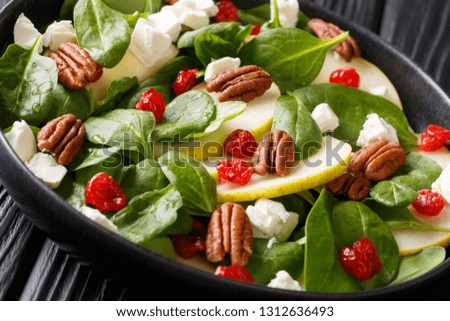 Image, Stock Photo Served pears with pecan and soy sauce