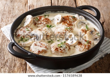 Similar – Image, Stock Photo Meatballs With Mushrooms And Quinoa