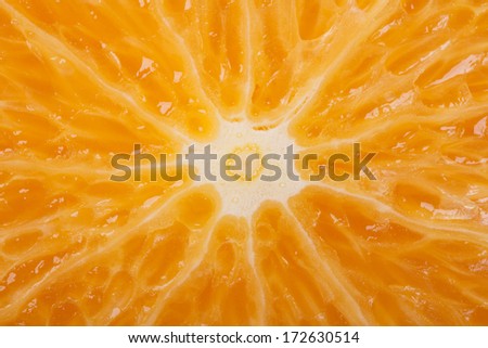 Sliced ??orange texture yellow close up. macro.