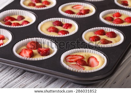 Similar – Image, Stock Photo Strawberry cake with mixed flour
