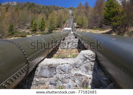 Water pipeline of the Campellio hydroelectric power station, Brixia province, Lombardy region, Italy