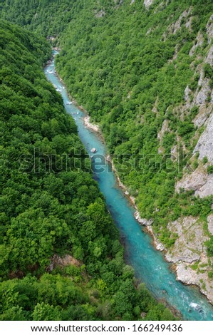Canyon of river Tara, deepest canyon in the Europe, second in the world. State of Montenegro