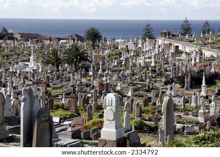 Old Large Cemetery With Many Graves And Gravestones During Daylight In ...