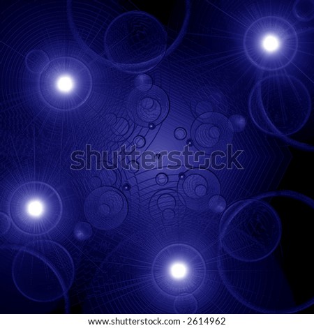 Blue Spot Light Abstract With Circles, Technology Style Background