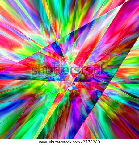 Colourful Psychodelic Prism Abstract With Multiple Colours, Blue, Red ...