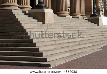 Stone Columns And Stairs, Classical Architecture, Building