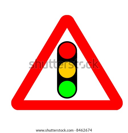 Traffic Sign - Warning, Attention Light Signal Ahead Stock Photo ...