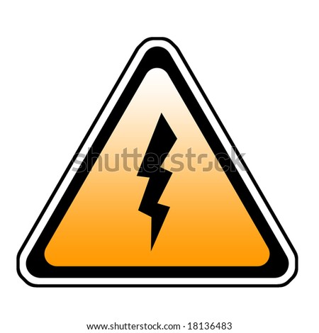 Flash Warning Sign - Lightning Symbol, White Background Stock Photo ...