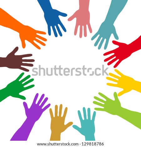 Colorful Hands Forming A Circle Stock Photo 129818786 : Shutterstock