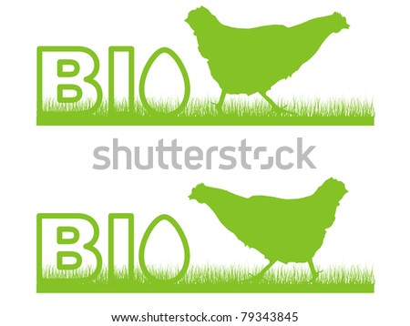 ecology green background with chicken