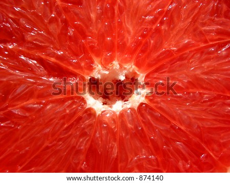 Macro of ruby red grapefruit texture