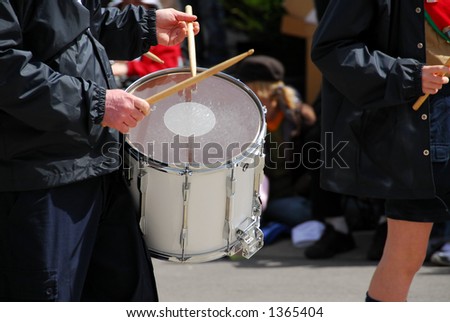 Marching band playing drums