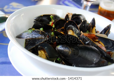 Mussels at the restaurant