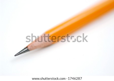 Sharp pencil on white background