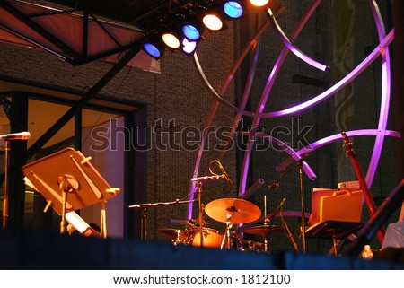Outdoor stage at jazz festival in Montreal
