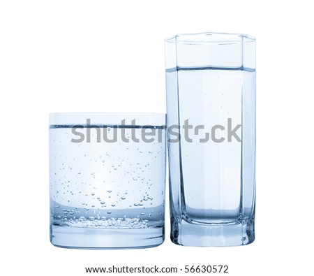 Two Different Glasses Of Water Isolated On White Stock Photo 56630572 ...