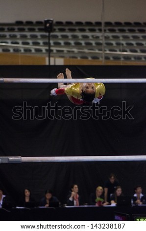 ANADIA, PORTUGAL - JUNE 21: Ginna Betancur (COL) during the Art Gymnastics FIG World Cup Challenge on june 21, 2013 in Anadia, Portugal.