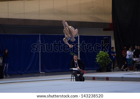 ANADIA, PORTUGAL - JUNE 21: David Bishop (NZL) during the Art Gymnastics FIG World Cup Challenge on june 21, 2013 in Anadia, Portugal.