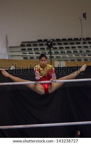 ANADIA, PORTUGAL - JUNE 21: Eliana Otero (COL) during the Art Gymnastics FIG World Cup Challenge on june 21, 2013 in Anadia, Portugal.