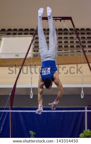 ANADIA, PORTUGAL - JUNE 21: Jose Fuentes (VEN) during the Art Gymnastics FIG World Cup Challenge on june 21, 2013 in Anadia, Portugal.