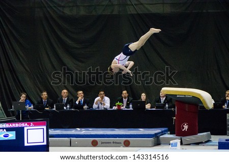 ANADIA, PORTUGAL - JUNE 21: Lars Planke (NOR) during the Art Gymnastics FIG World Cup Challenge on june 21, 2013 in Anadia, Portugal.