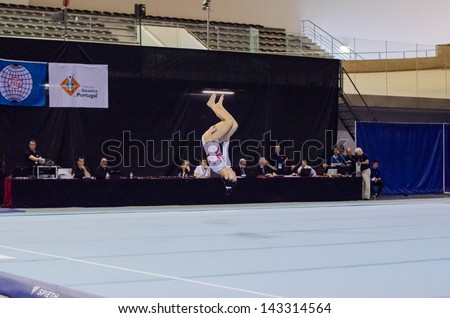 ANADIA, PORTUGAL - JUNE 21: Jing Ying Tam (SIN) during the Art Gymnastics FIG World Cup Challenge on june 21, 2013 in Anadia, Portugal.