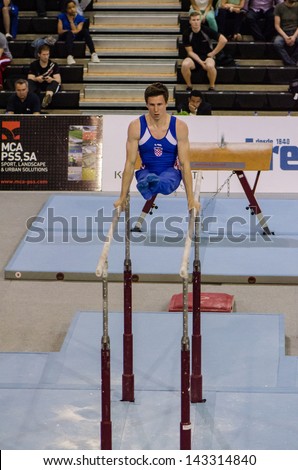 ANADIA, PORTUGAL - JUNE 21: Marco Brez (CRO) during the Art Gymnastics FIG World Cup Challenge on june 21, 2013 in Anadia, Portugal.